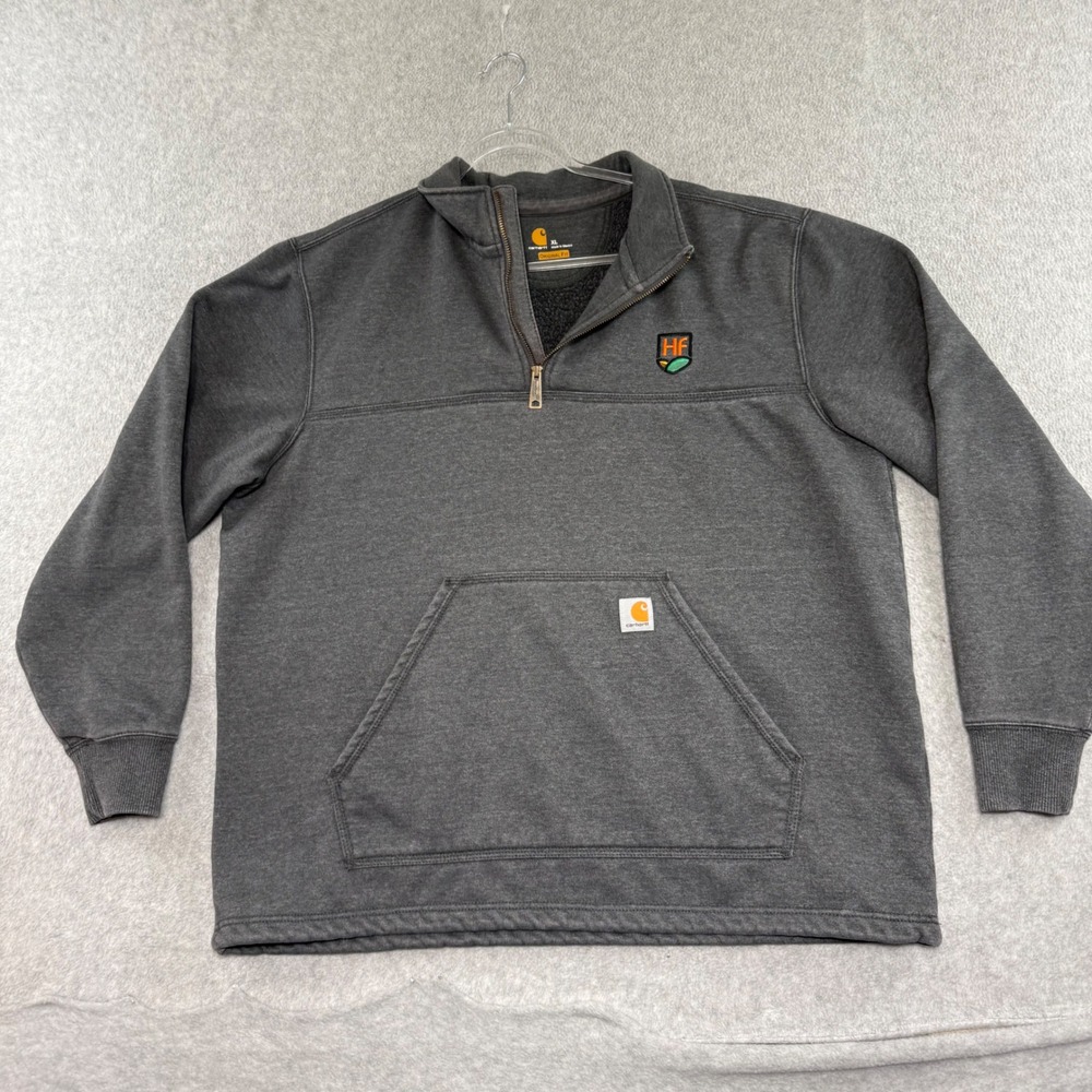 Carhartt Rain Defender Quarter Zip Pullover Mens XL Gray Fleece  102277-026